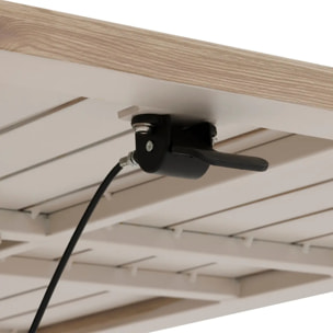 Table de jardin relevable carrée "Salimia" argile & lin 110 x 110 x 69cm en aluminium