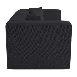 Arty - canapé modulable 2 places - en tissu mailles 3D - Noir