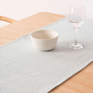 Chemin de table Waffle menthe 45x140 cm