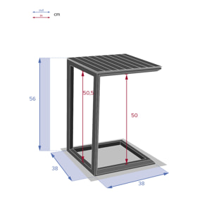 Table d'appoint de jardin carrée "Évasion" argile