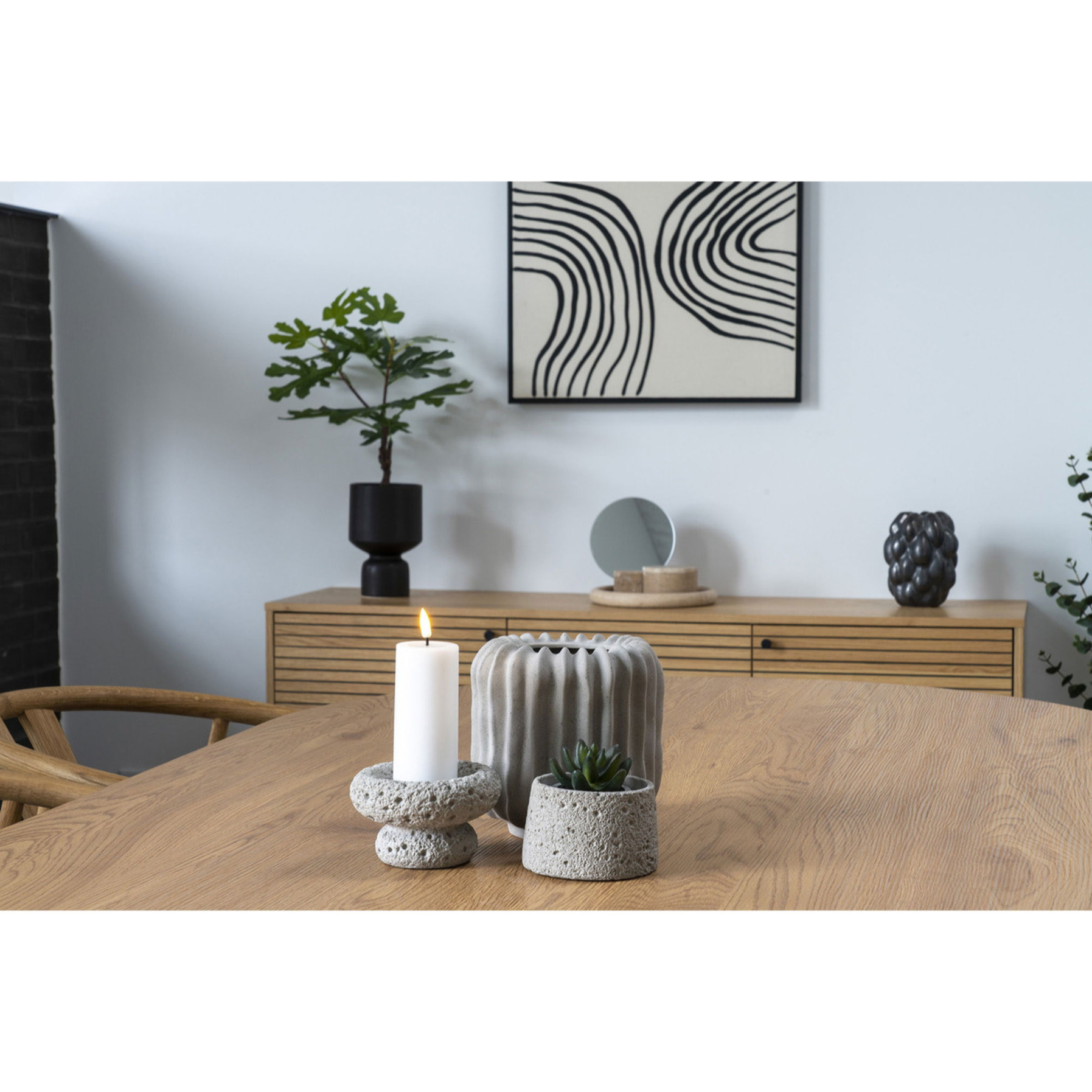 Portavaso in ceramica nera Vikasa Home ø15x23,5 cm
