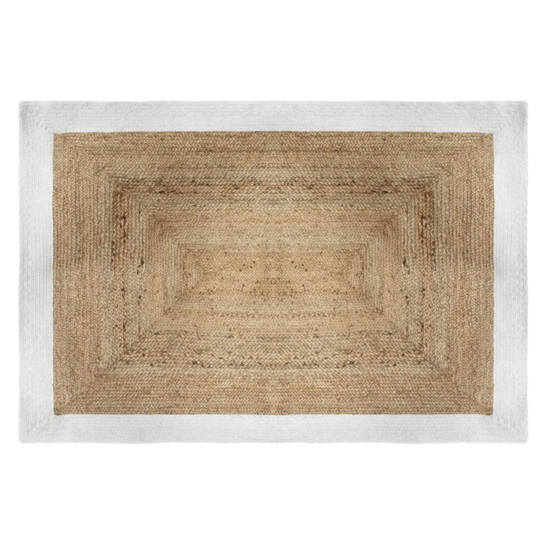 Tapis en jute bord blanc 120x170 cm