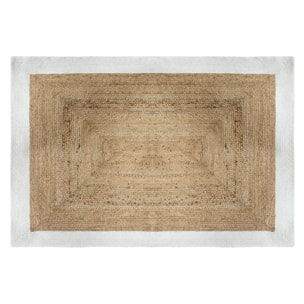 Tapis en jute bord blanc 120x170 cm