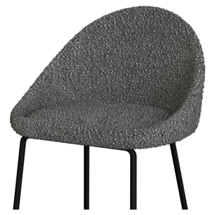 Lot de 2 chaises pour îlot central 65 cm en tissu bouclette gris - Misty