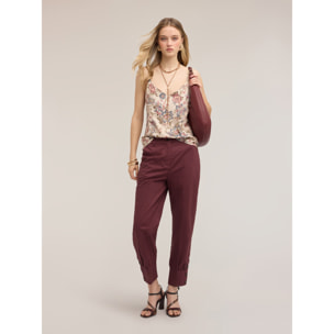 Motivi - Pantaloni con polso in popeline - Viola