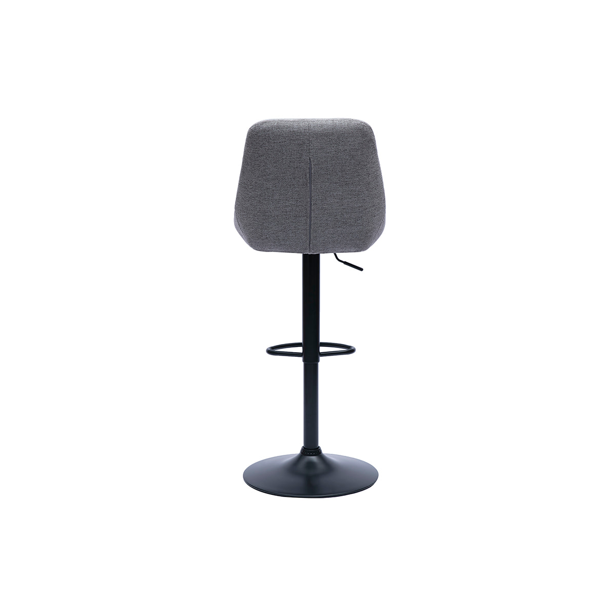 Tabourets de bar réglables pivotants 360° en tissu effet velours texturé gris et métal (lot de 2) ALESS