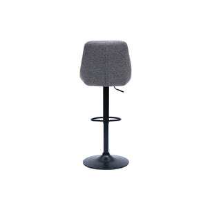 Tabourets de bar réglables pivotants 360° en tissu effet velours texturé gris et métal (lot de 2) ALESS