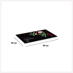 Planche à découper 30x20cm verre Black edition
