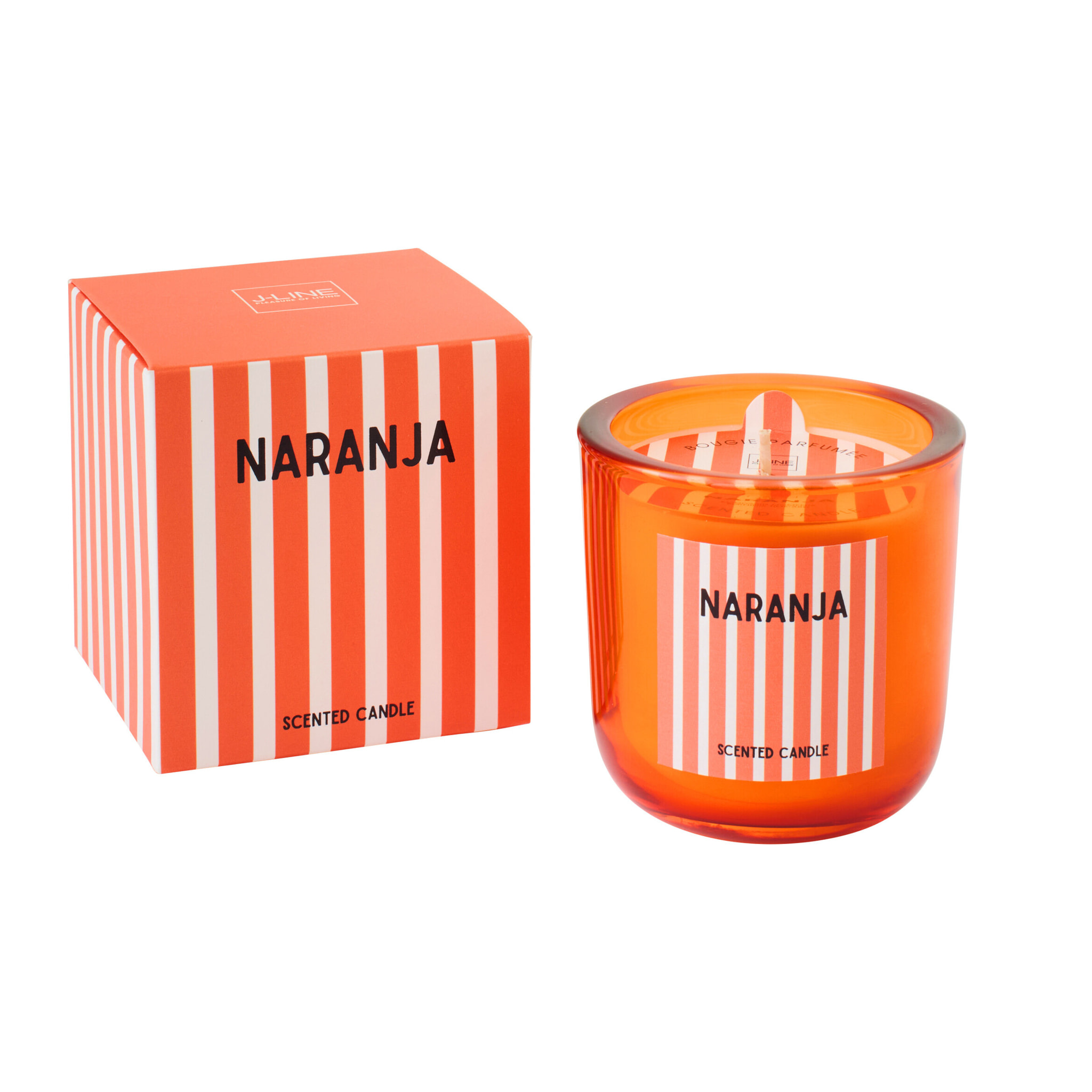 J-Line Bougie Parfumée Naranja - Mandarin Moments - verre - orange - large
