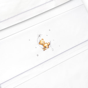 Triptico Coche Estampado Oso Luna Estrellas Bco/Gris