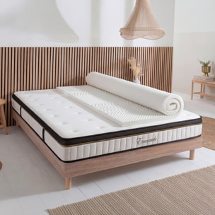 Surmatelas Mousse à Cellules Ouvertes, 6 cm, 7 Zones de Confort, Soutien Adapté