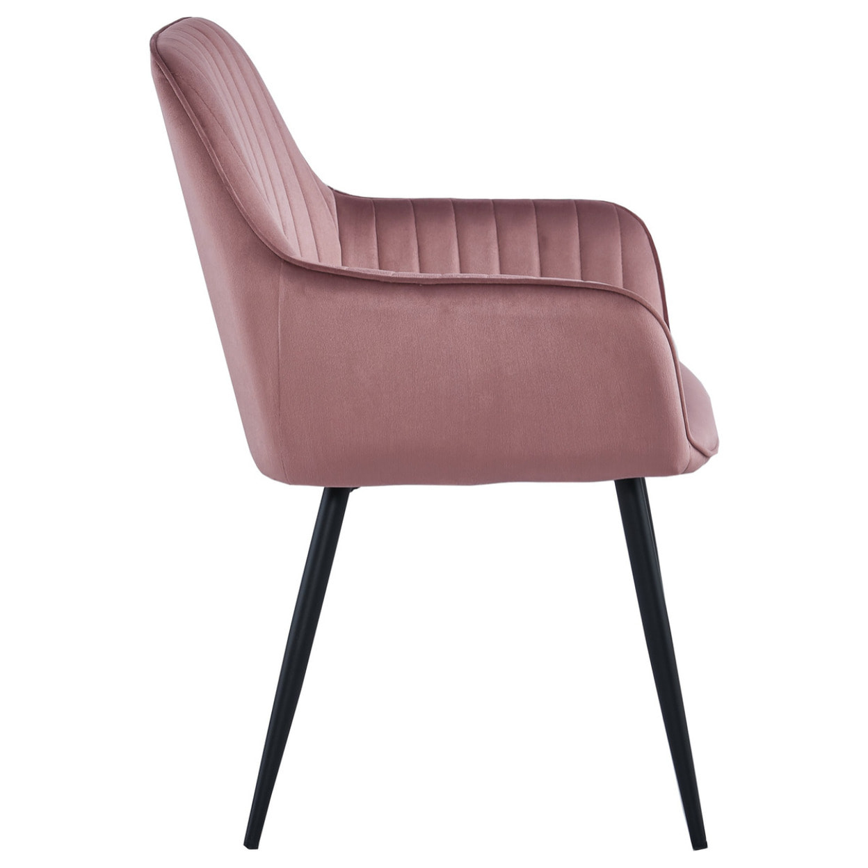 Sedia Solden in velluto rosa antico con gambe nere