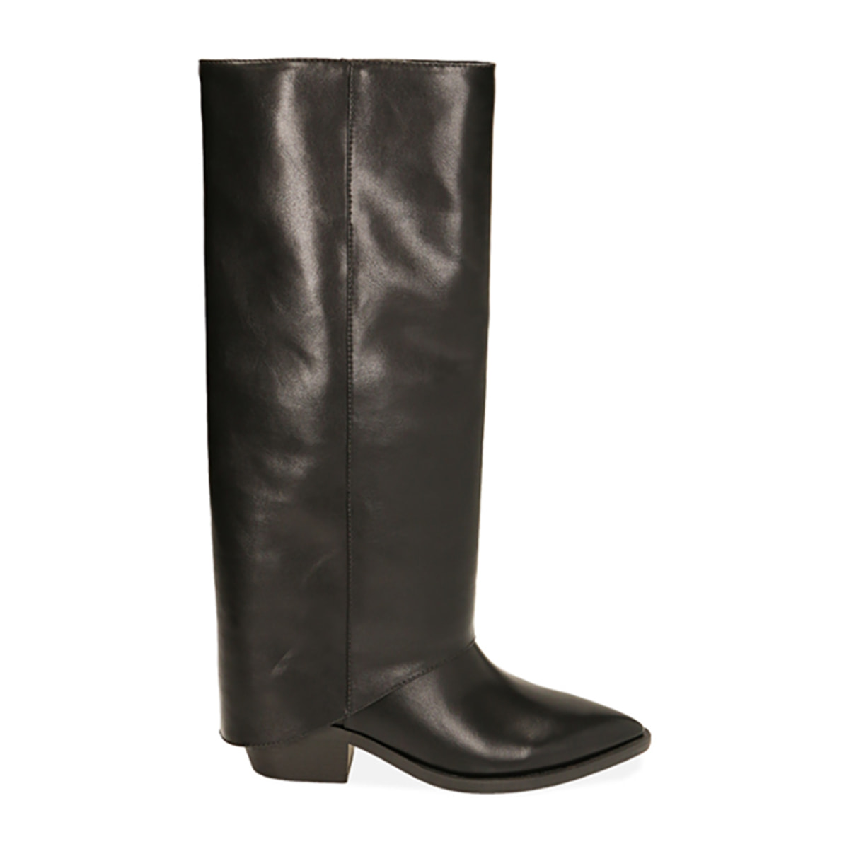 Botas negras, tacón de 8 cm