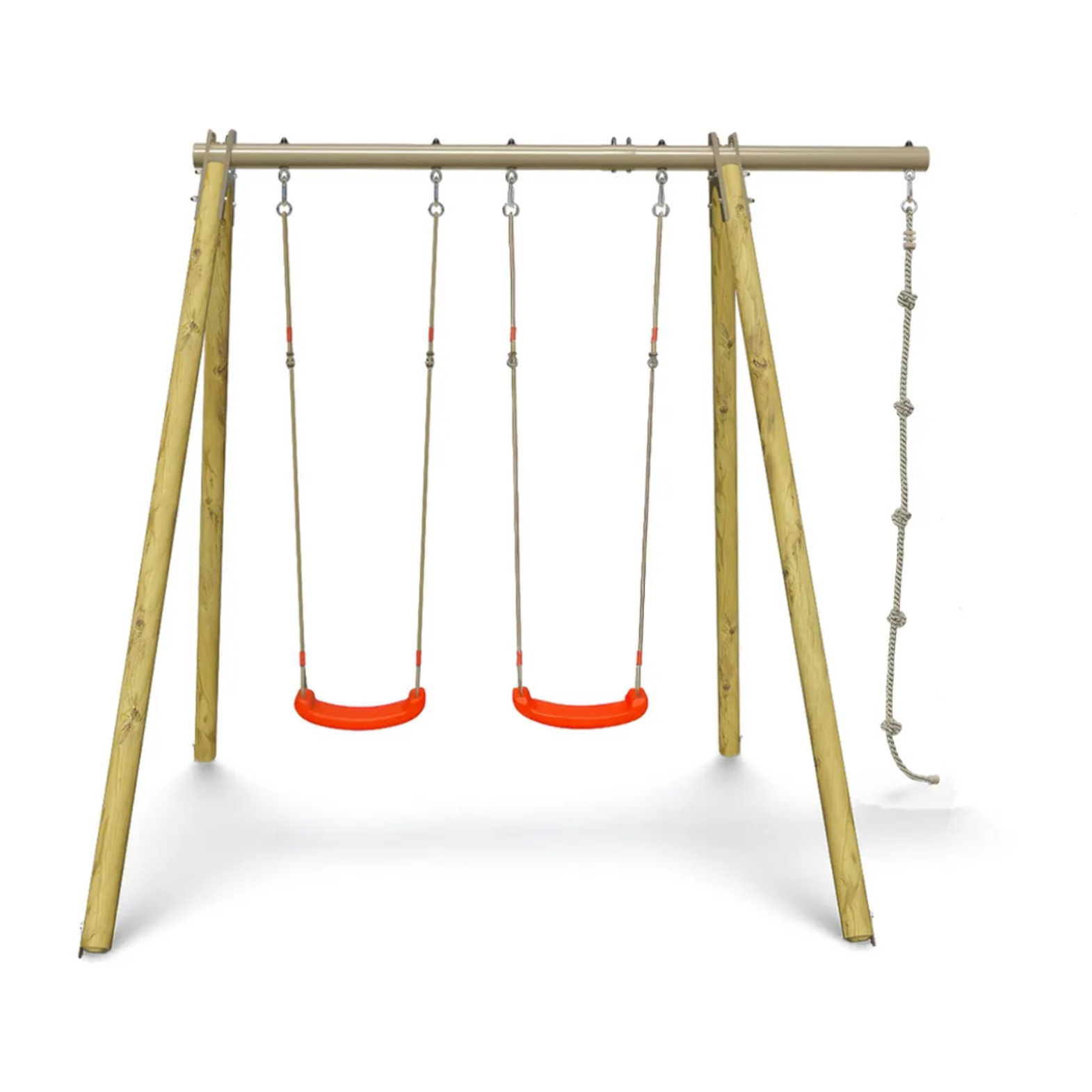 Portique bois poutre métal 2,30 m Techwood Premium PIKO - 3 enfants