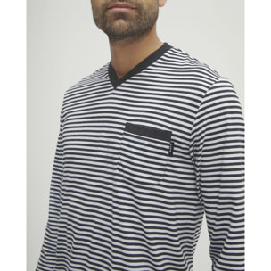 Pijama hombre rayas celeste