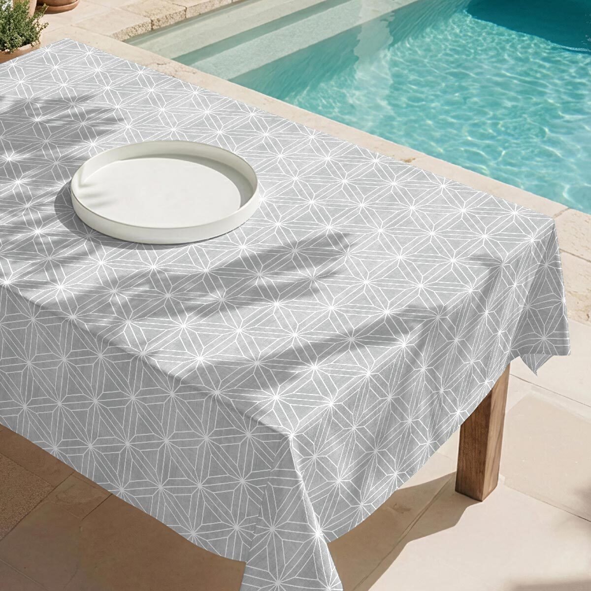 Nappe anti-taches Alston Gris - 100% coton -