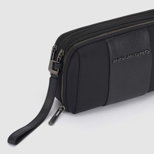 Piquadro Pochette uomo a due scomparti in tessuto riciclato