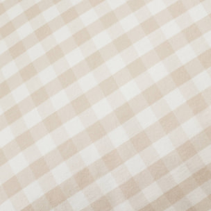 Funda cojín algodón cuadros Kimcuad color gris piedra