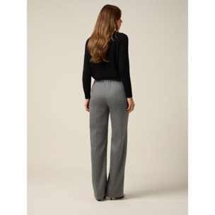 Oltre - Pantalones de franela con cordón - Gris