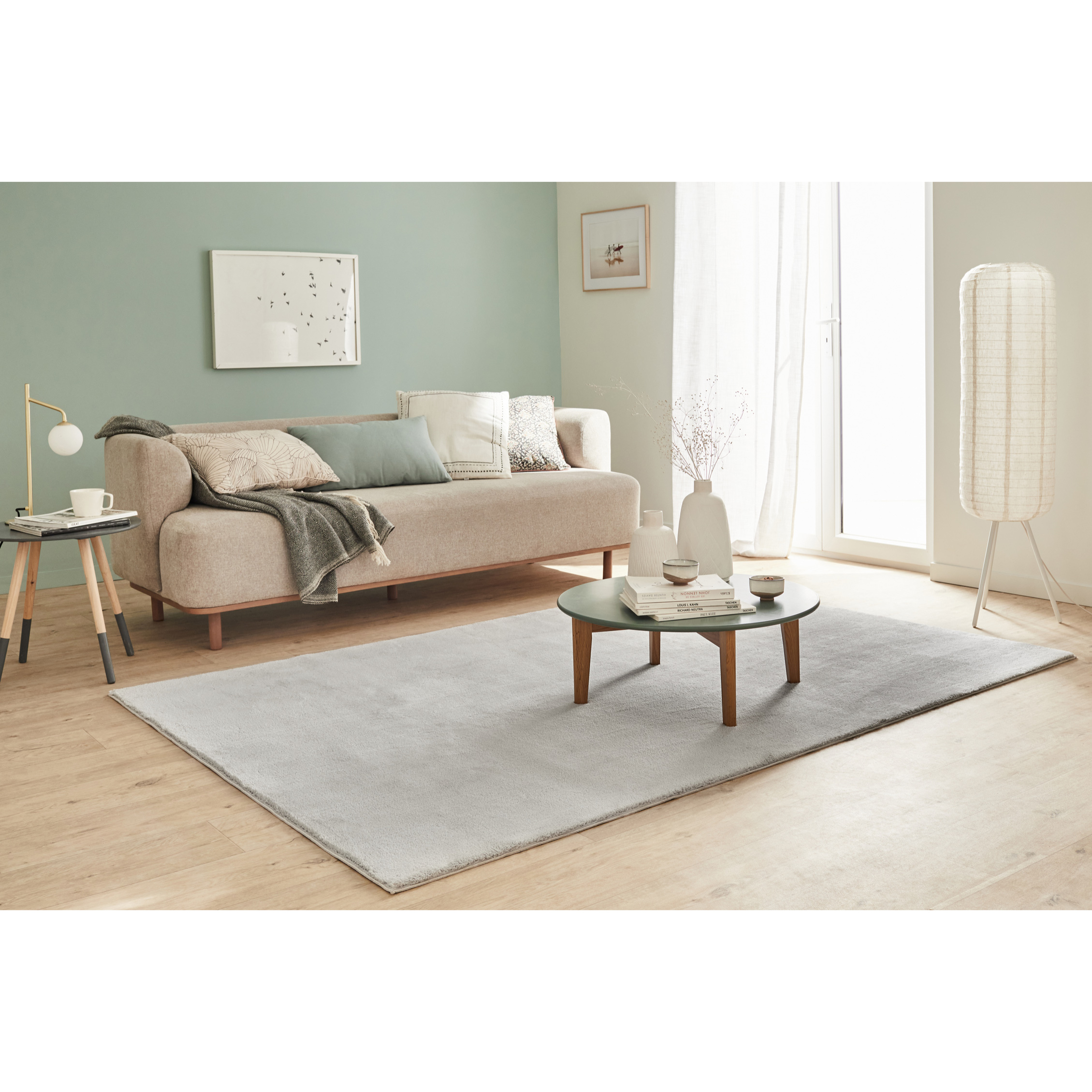 Loft - Tapis de salon shaggy tout doux lavable en machine - Gris