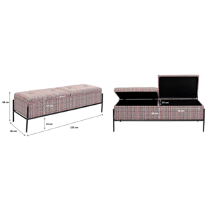 Banc-coffre Iceland 120x40cm rouge Kare Design