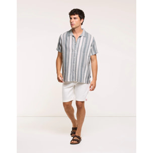 Camisa Manga Corta Rayas Verde - Cookin