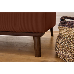 Albane - canapé 3 places - en velours côtelé - Rouille