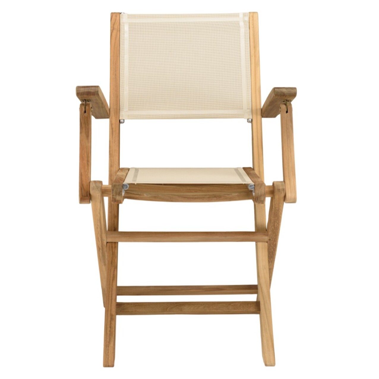 FUN - Ensemble de jardin avec table en bois teck et textilène 10/12 pers.