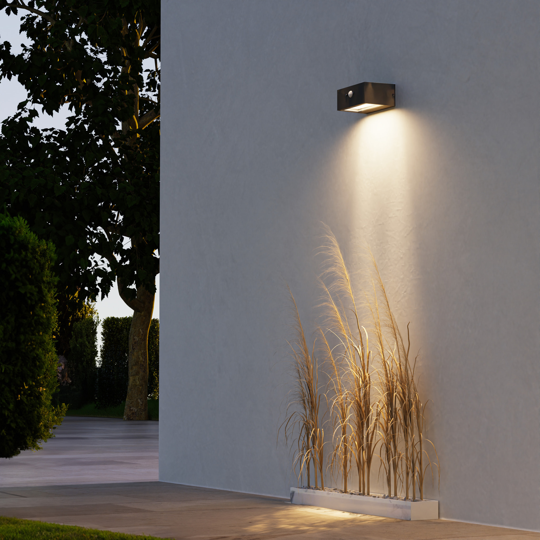 Forlight Top - Aplique Solar Exterior LED 3W. Aplique de Pared con Placa Solar para Jardín y Terraza. Blanco Cálido 3000K. Colo