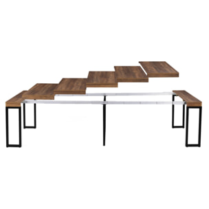 Consoles-tables à manger extensibles Anita - Bois aspect vieilli et noir