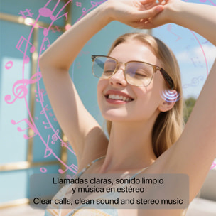 Gafas AI GY-600, traducción de +100 idiomas, asistente inteligente y reproducción de música.