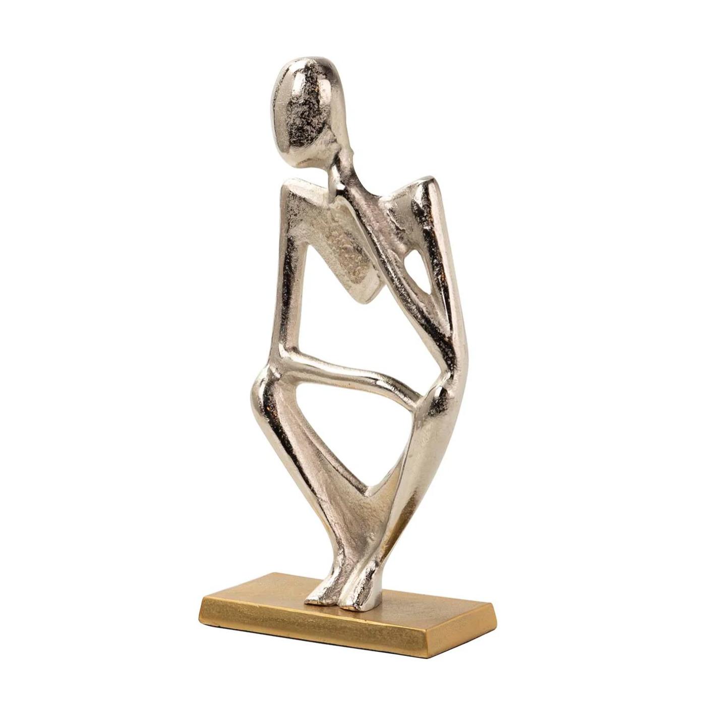 Figura Persona Alum. Plateado / Dorado 17x10x37 Cm