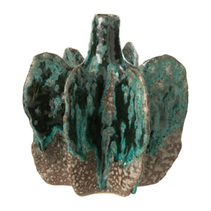 J-Line Vase Naga Ceramique Azur/Marron Medium