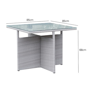 Salon de jardin encastrable 10 places noir en résine tressée INDO