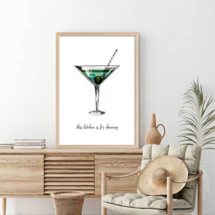 Poster is for dancing Affiche + cadre en bois - Chêne