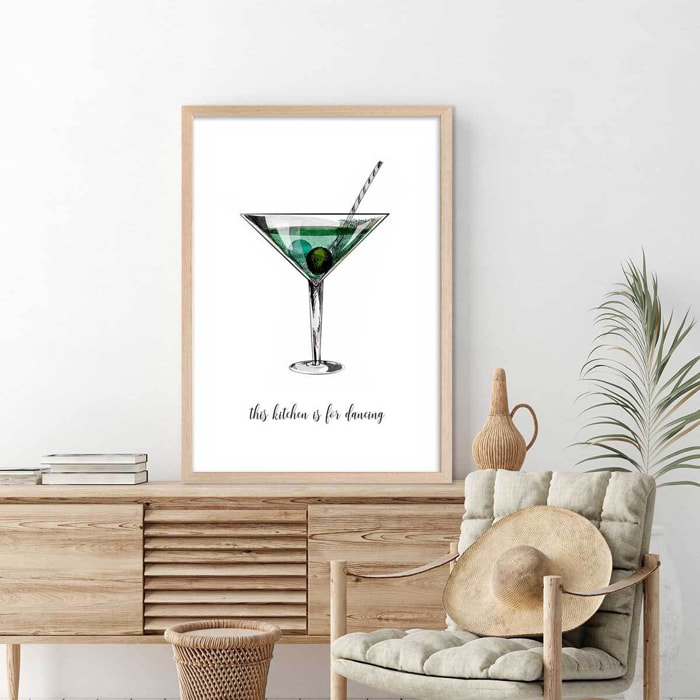 Poster is for dancing Affiche + cadre en bois - Chêne