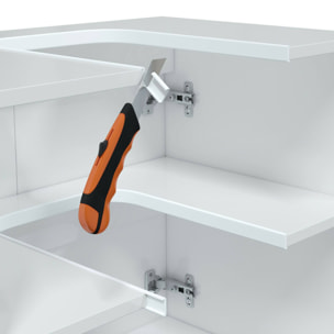 Mobile sottolavabo Jerome, Mobiletto da bagno, Contenitore porta lavabo, Armadio per lavandino, 60x40 h64 cm, Bianco lucido