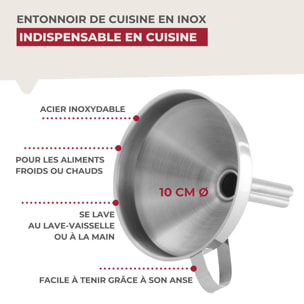 Entonnoir de cuisine inox 10 cm de diamètre Fackelmann