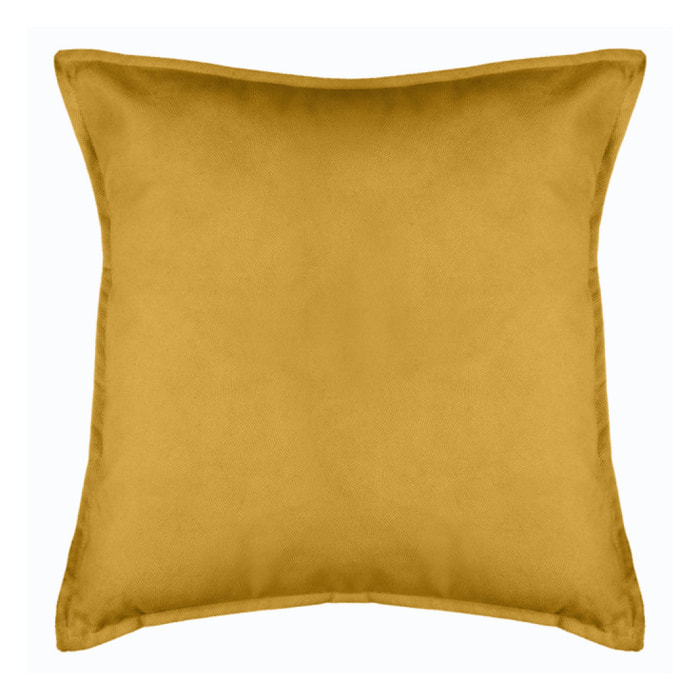 Coussin "Lilou" Effet velours 45 x 45 cm - Couleur: Ocre