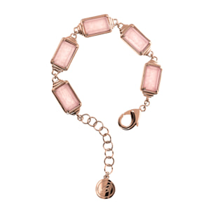 Bracciale con Pietra Naturale Rettangolare Quarzo Rosa