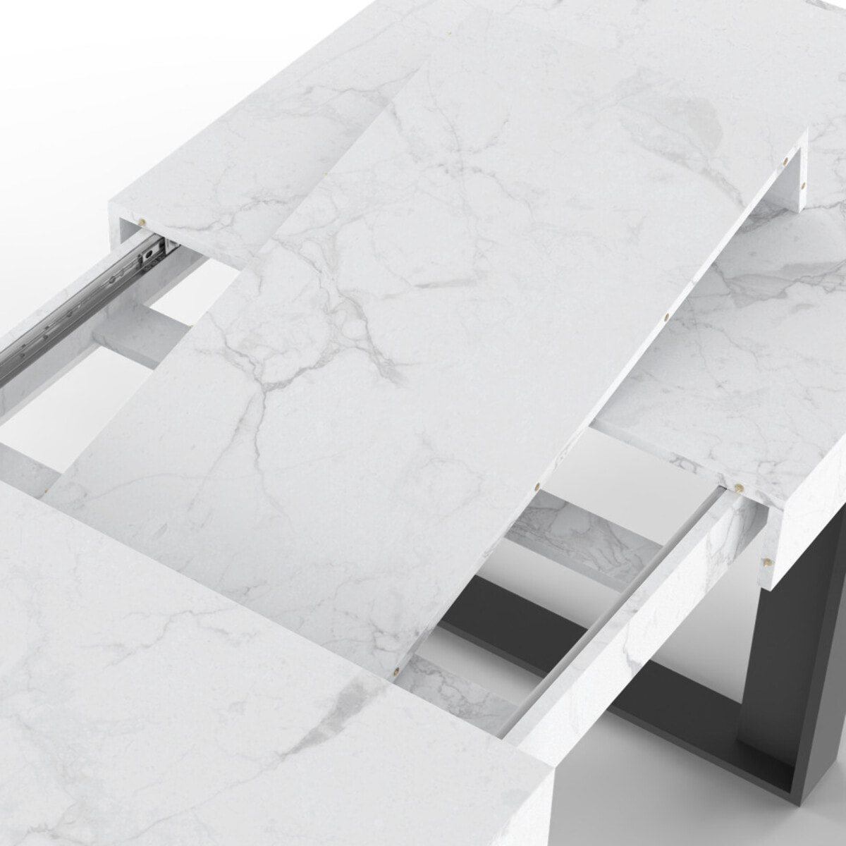 Table repas extensible Brixton - Marbre - Noir