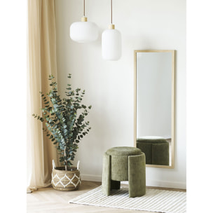 Walsdorf - Pouf rotondo in chenille verde ø42x44 cm
