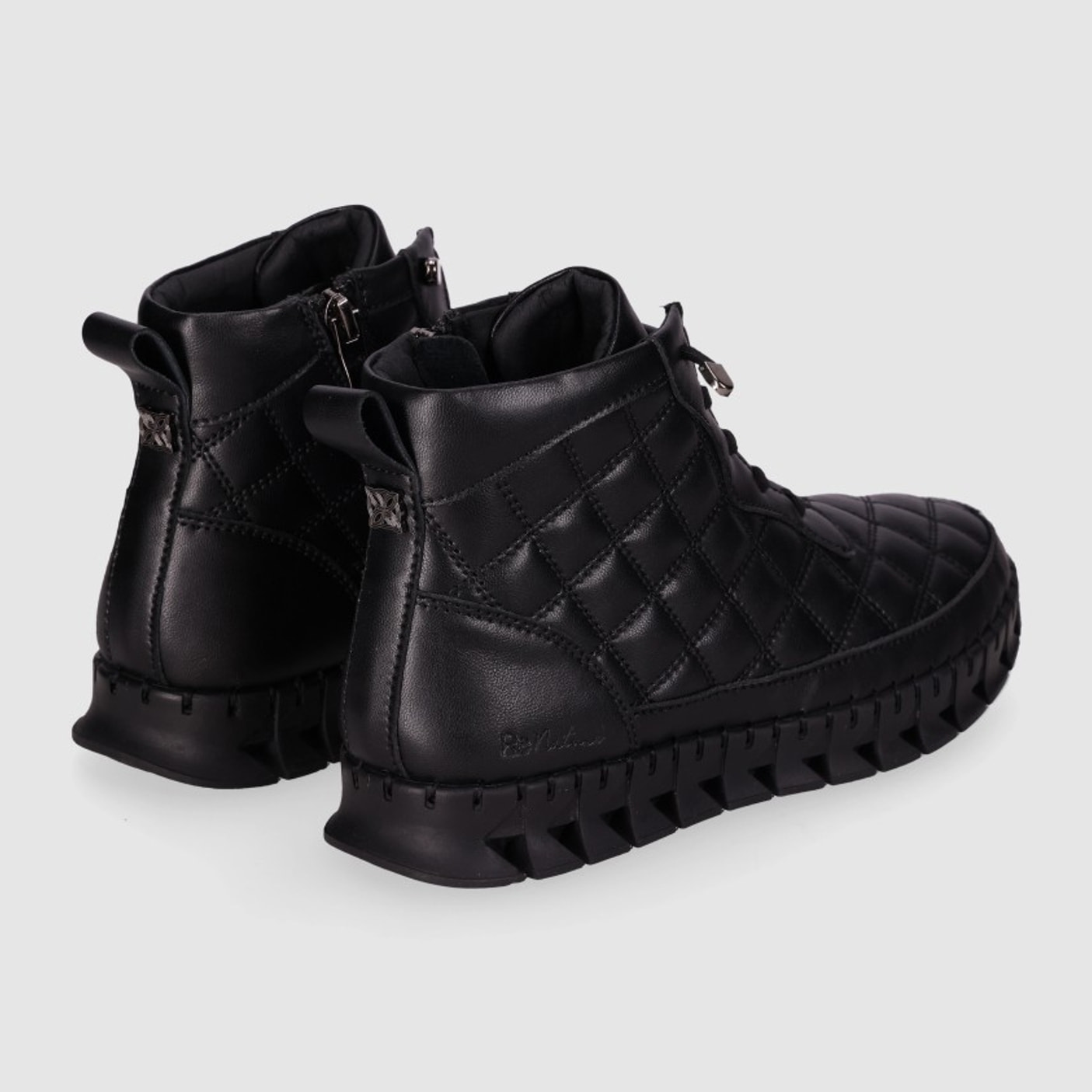 Botines de Piel - Negro - Tacón: Bajo