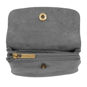 Alpignano monedero mujer. Piel auténtica Gamuza lacada brillante.