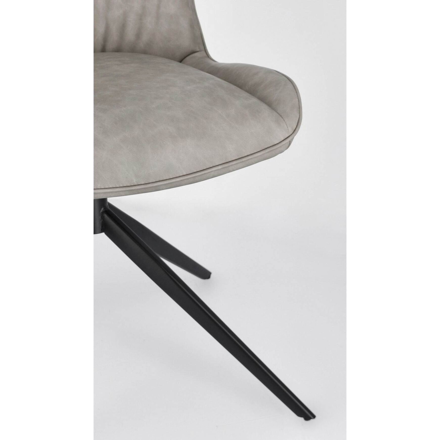 Set di sedie JORDAN in similpelle tortora e gambe acciaio nere