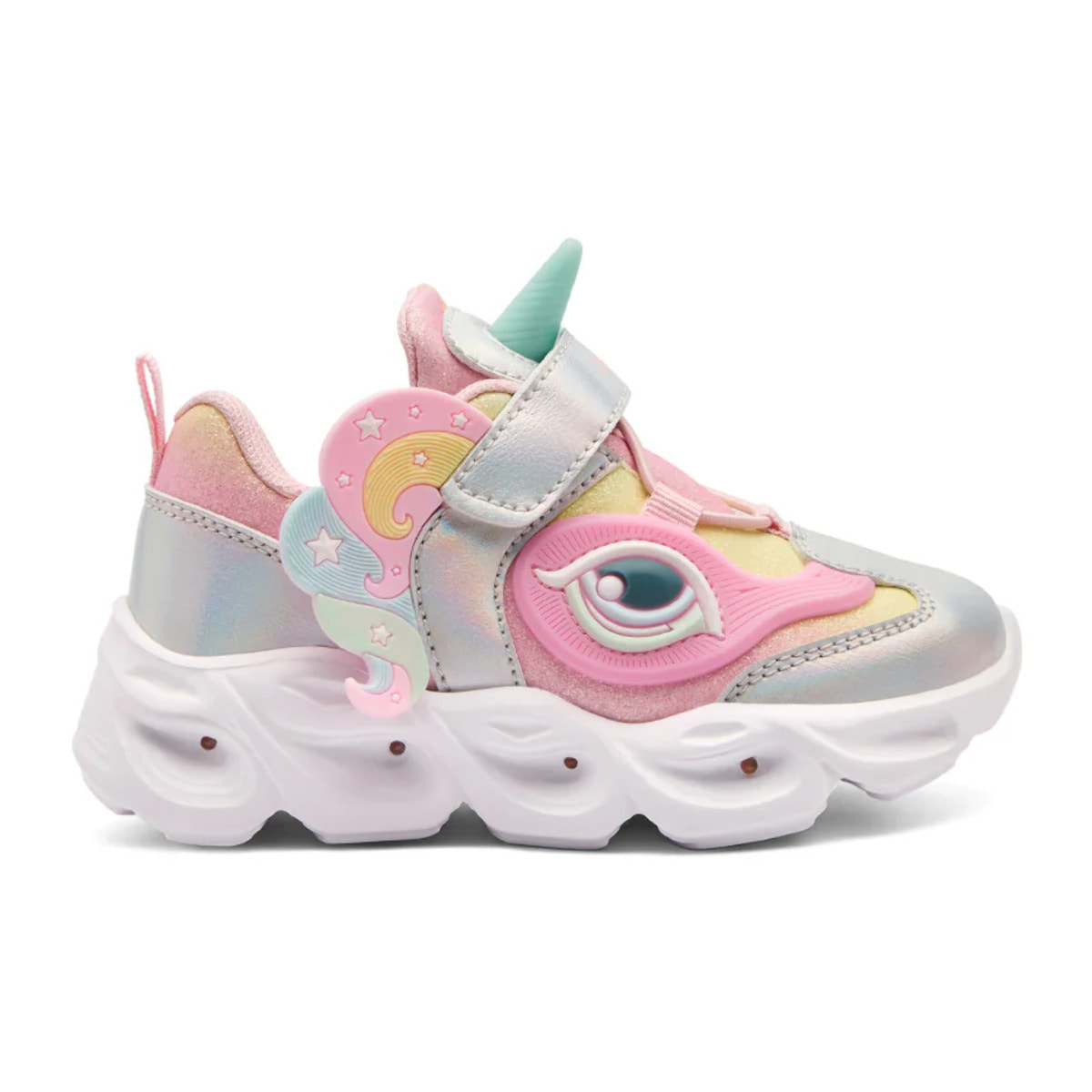 Zapatillas de luces de niña estampado de unicornio