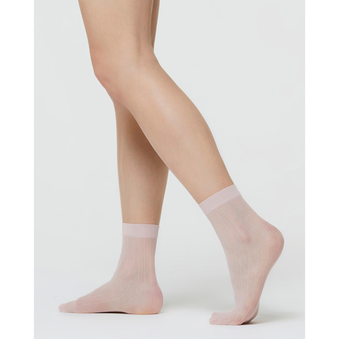 CALZINO VELATO CAROL CON MOTIVO RIGHE VERTICALI