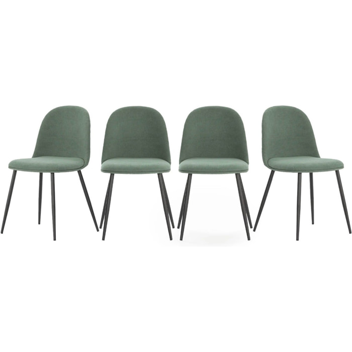 Lot de 4 chaises en tissu - HAVEN