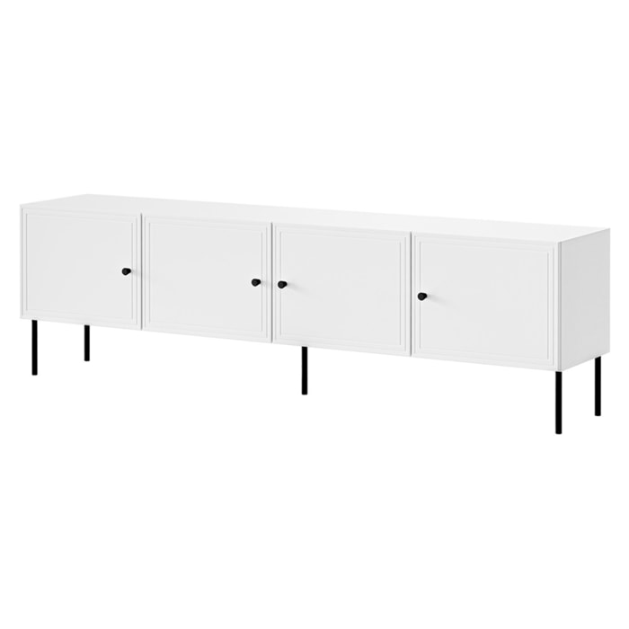 Lavaggi - meuble tv - 4 portes - 200 cm - Blanc