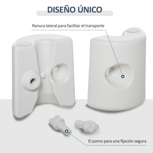 Pack de 4 Pesos para Carpas Plegables Soportes Rellenables con 9 kg de Agua Pesos para Cenador con Perillas de Fijación Ø22/24x25 cm Blanco